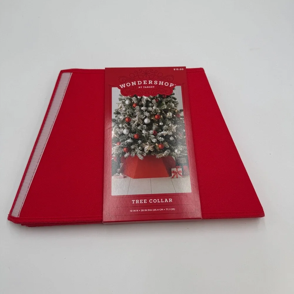 Wondershop Christmas Tree‎ Collar Red Hard Shell 10x28 Holiday Decor NEW